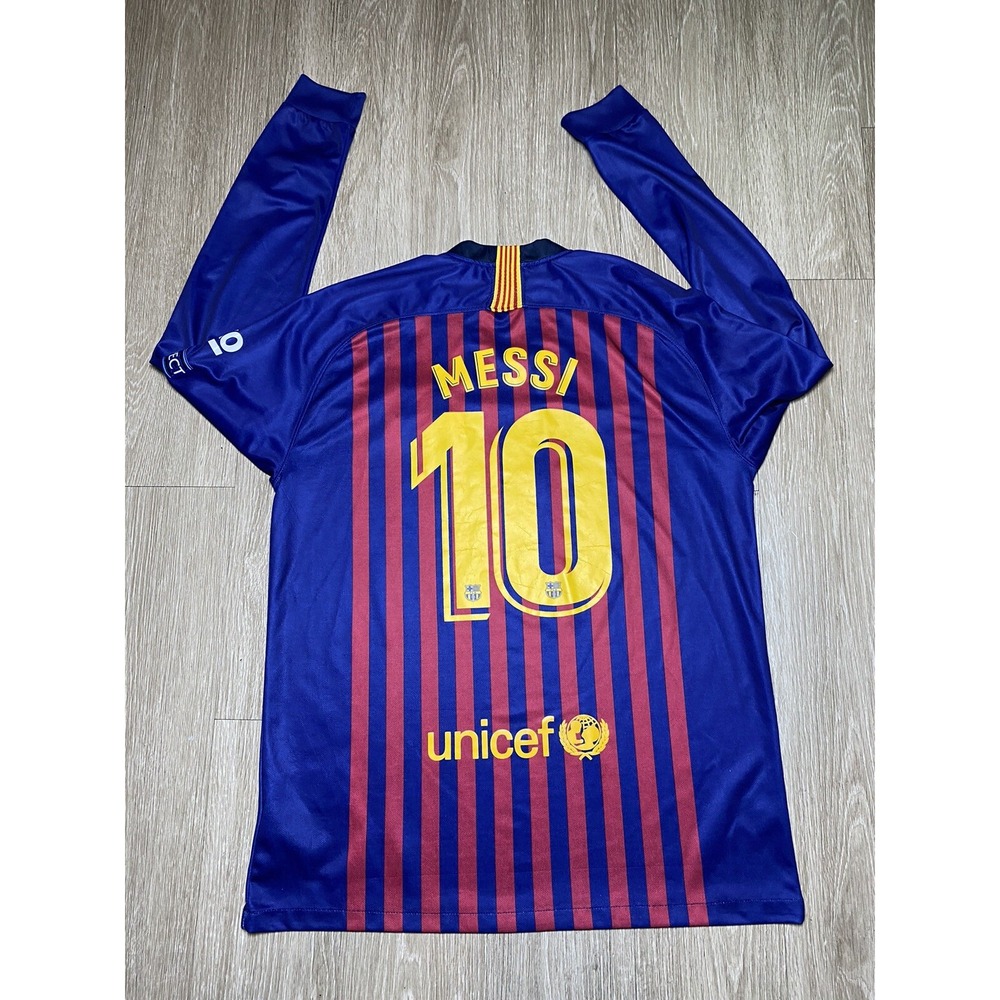 Authentic 2018/19 Barcelona #10 Lionel Messi Nike Home Soccer Jersey Men Size XL